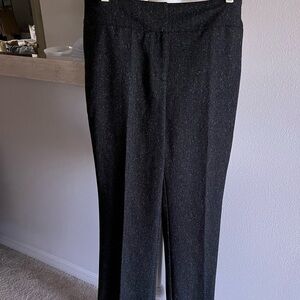 Ann Taylor: NEW Black Dress Slacks with button, hook and eye snaps, Size 8 Curvy